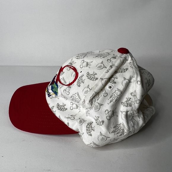 Vintage Walt Disney World Baseball Hat Cap White Red Adjustable - Picture 4 of 9